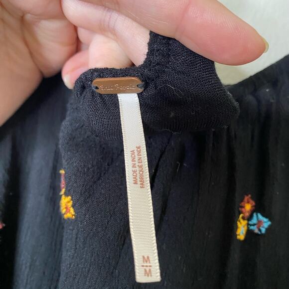 Free People Oxford Mini Dress floral bell‎ sleeves open back embroidered flowy - Picture 5 of 9